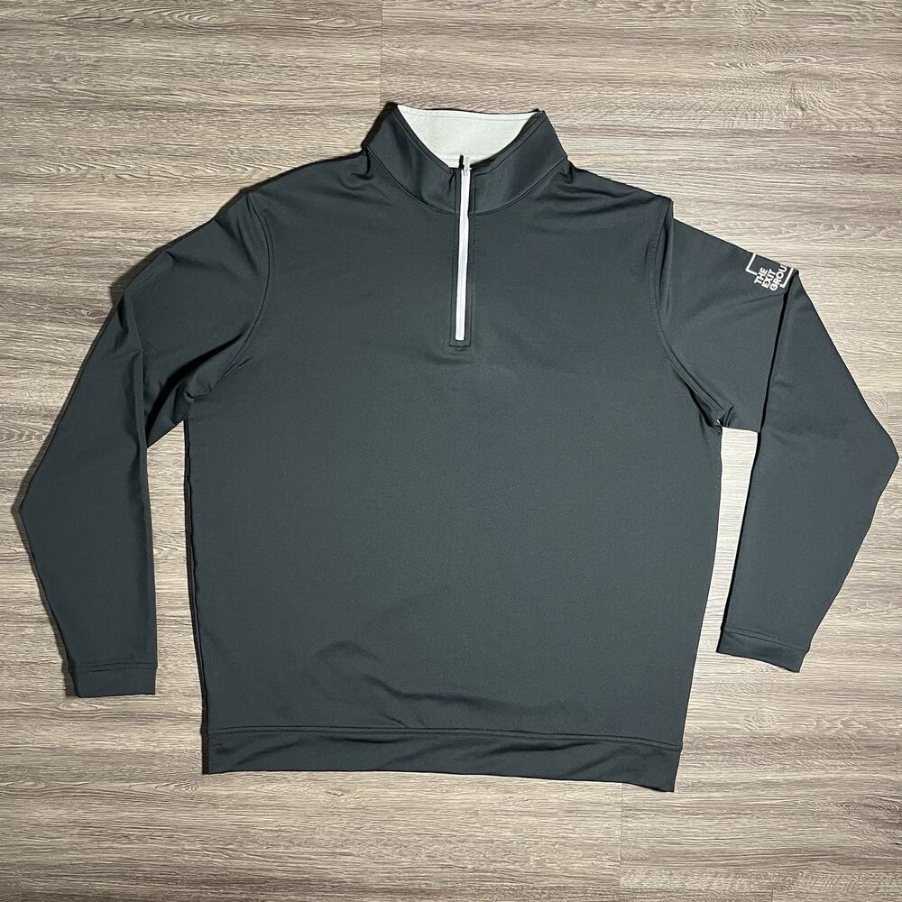 Peter Millar Perth Quarter Zip Men's XL Black The Exit Group Embroidered EUC